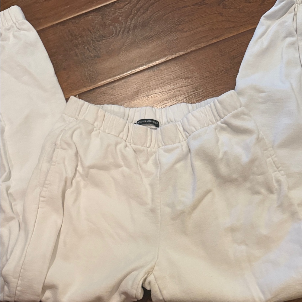 Brandy Melville White Track Pants
